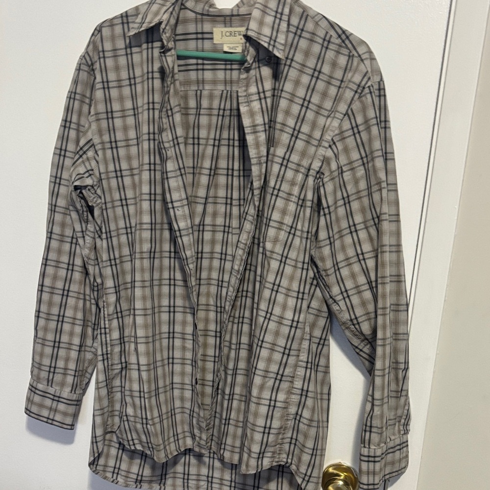 J. Crew Gray Plaid Shirt men’s medium